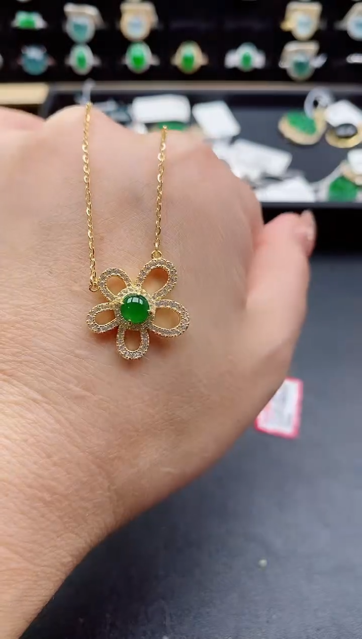 套链银S925镶嵌翡翠1