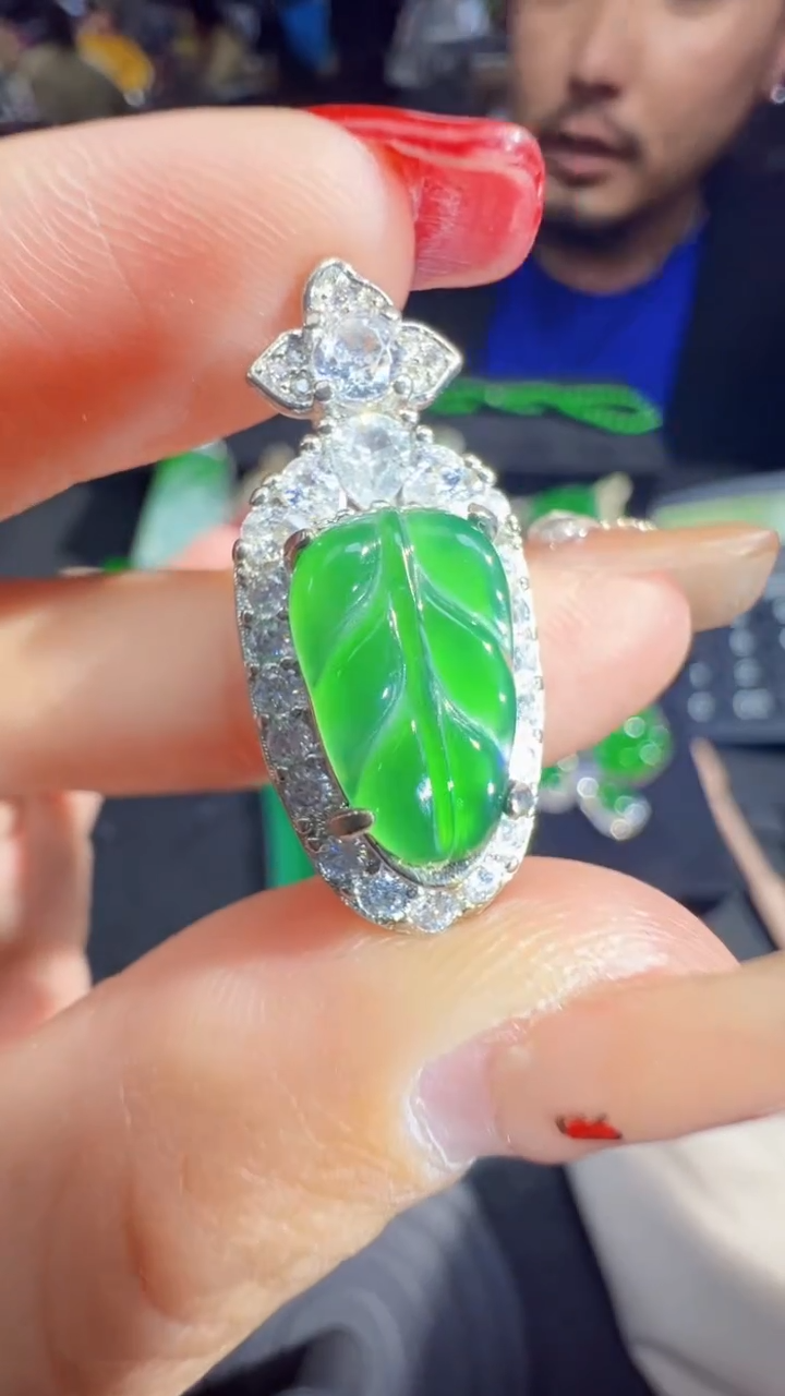 【闪购商品】翡翠戒指未镶嵌叶子商品多样性发货1