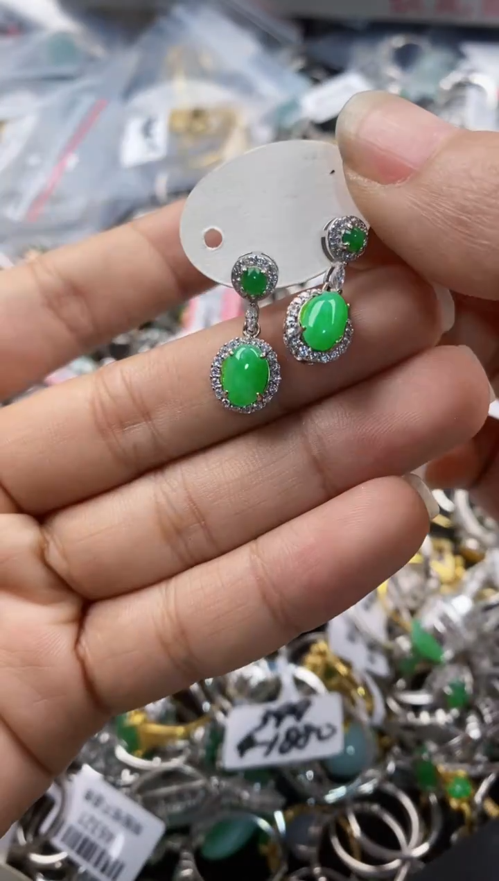 银S925镶嵌戒指翡翠333---8