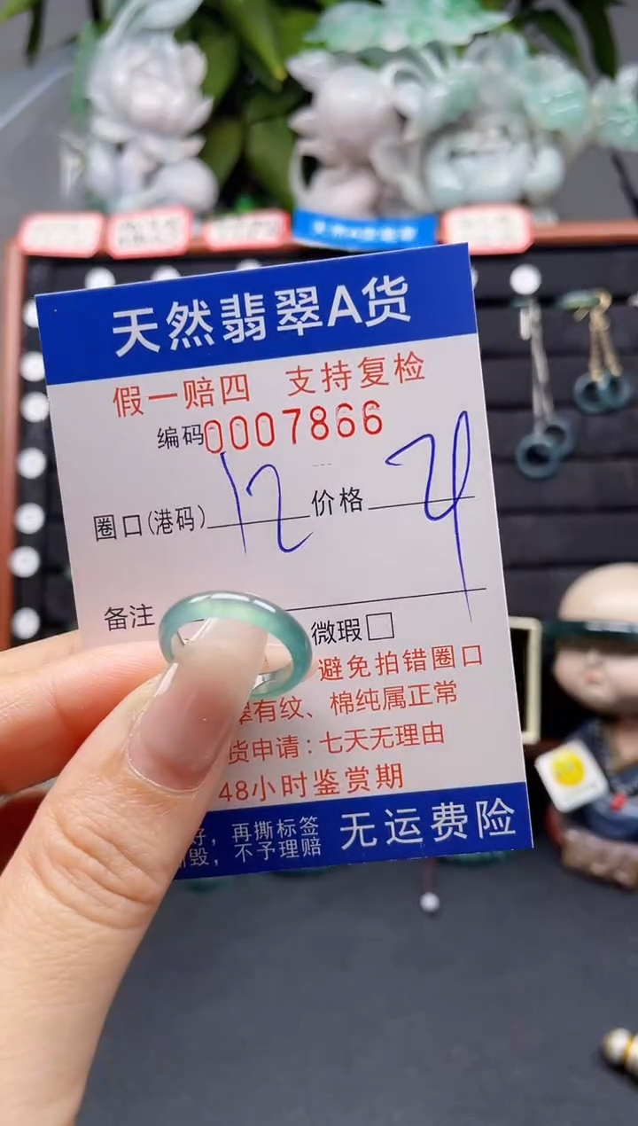 翡翠戒指未镶嵌12*7866