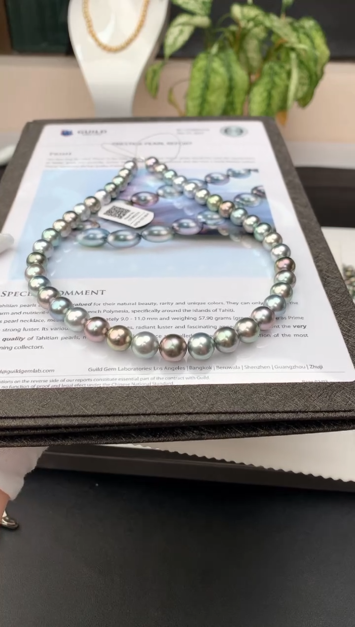 【闪购商品】海水珍珠颈饰银S925镶嵌海水大溪地珍珠项链