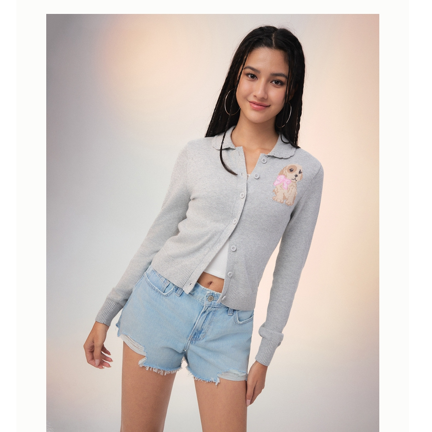 Hollister25秋冬新款甜美费尔岛外搭针织开衫外套女装350-5066
