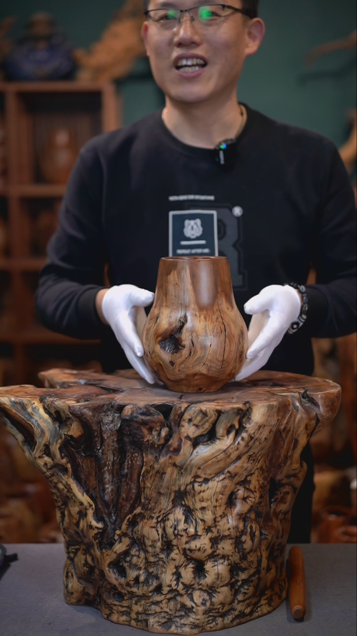 【闪购商品】枣木雷击枣木广口瓶