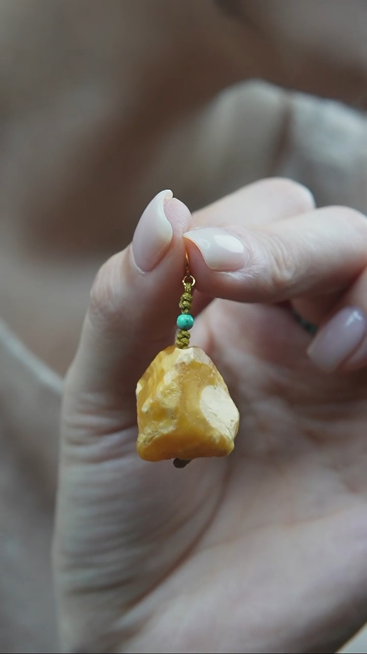 裸石蜜蜡未镶嵌*蜜蜡原石小提溜*活扣头*百搭小配饰*