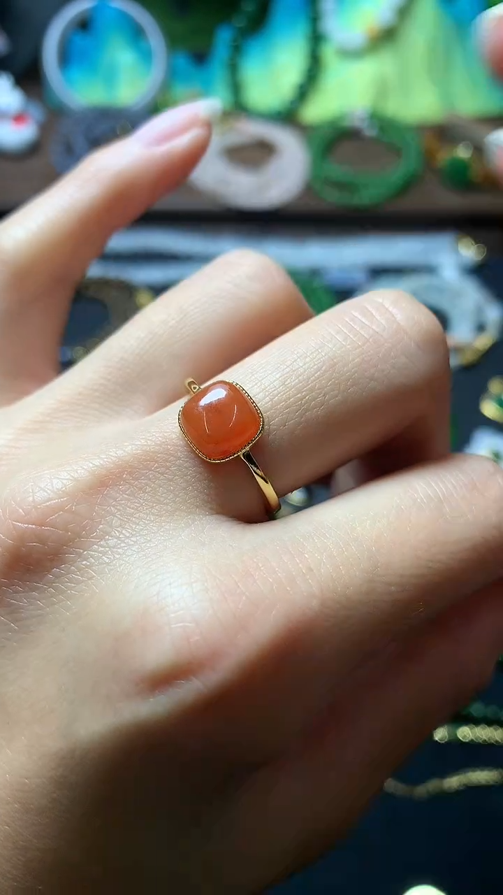 【闪购商品】南红玛瑙戒指银S925镶嵌戒指