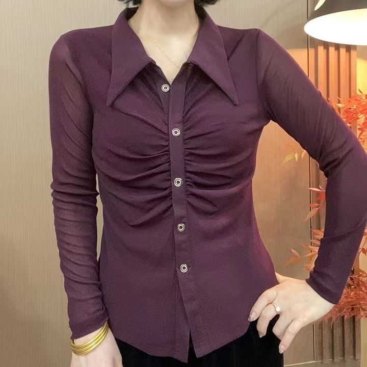 2025秋季新款长袖气质洋气时尚女士上衣打底衫#8598