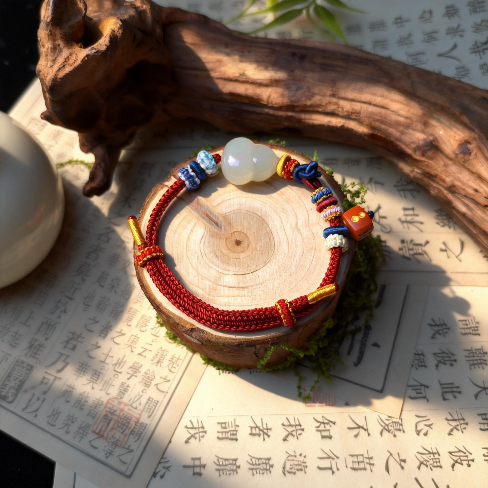 ZBG3070丙午年红绳系列-福禄葫芦白玉红绳(多样性发其一）