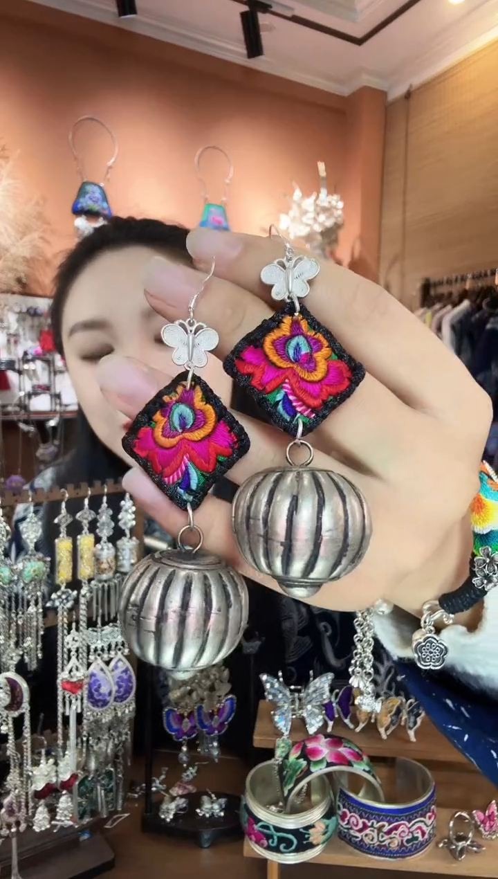 刺绣纯手工民族风耳环
