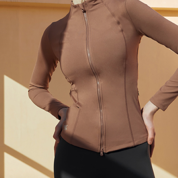 XEXYMIX杰克茜女修身基本款瑜伽外套裸感显瘦运动夹克FXJA0115F32