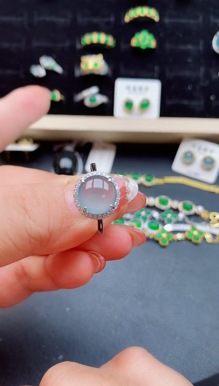 【闪购商品】翡翠戒指银S925镶嵌12121