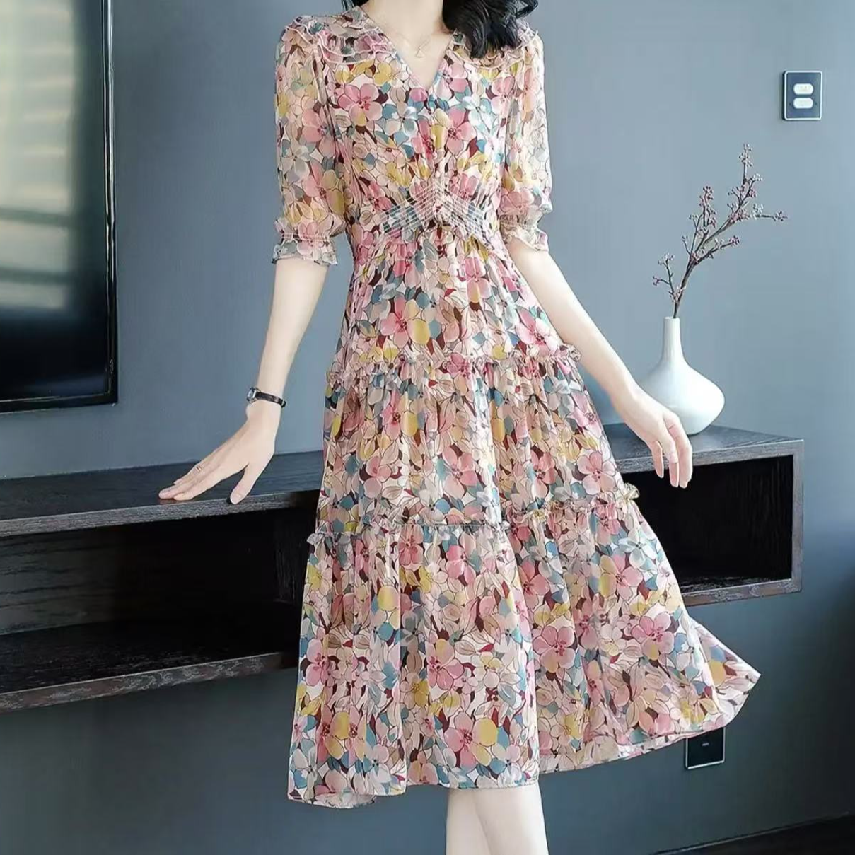 真丝连衣裙 上衣 半裙（下单请备注）