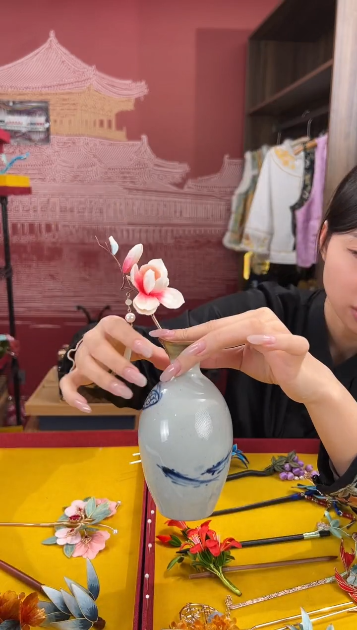 【闪购商品】刺绣非遗绒花（发饰）