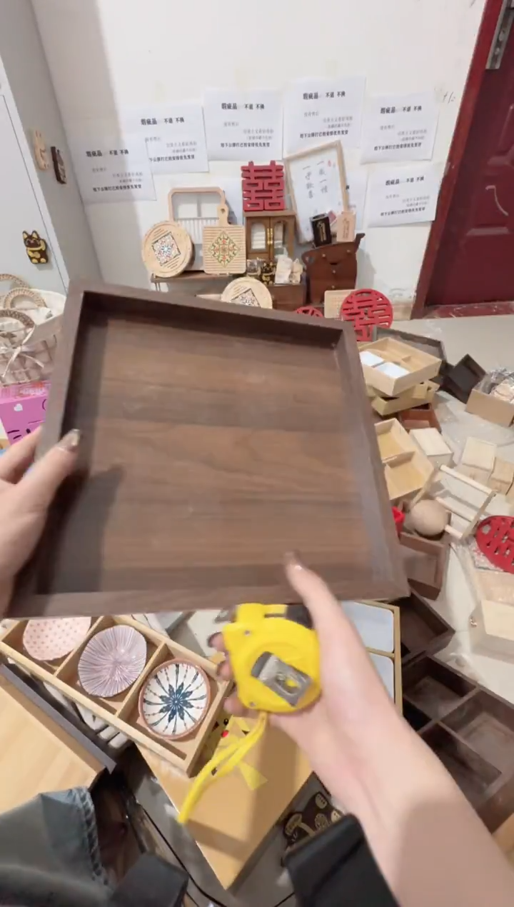 胡桃色大正方形托盘微瑕拍下不退不换无售后