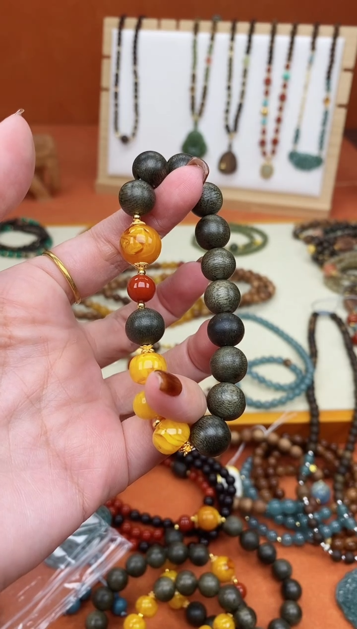 手串檀香木未镶嵌达拉干老蜡香香单圈手串