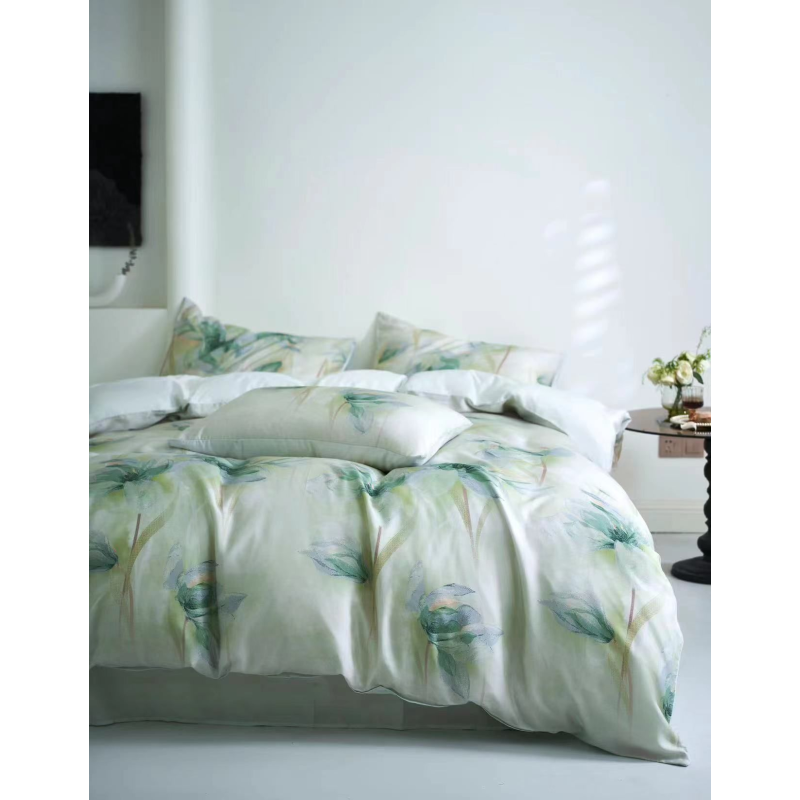 【新品尝鲜】高端轻奢顺滑高端凉感印花天丝四件套-遇花集/绿