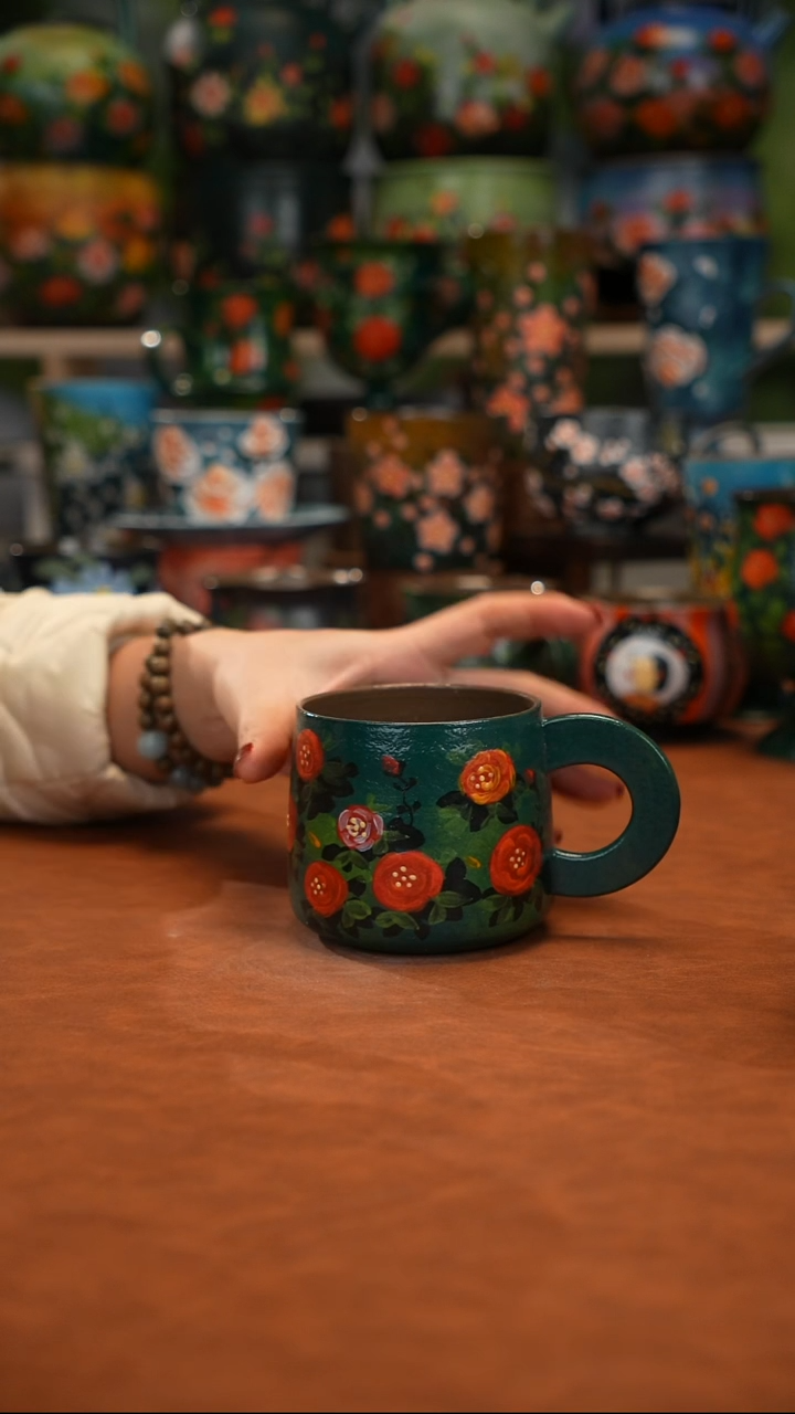 紫砂油画釉下彩手绘