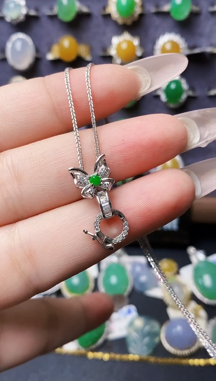 银S925镶嵌戒指翡翠0031