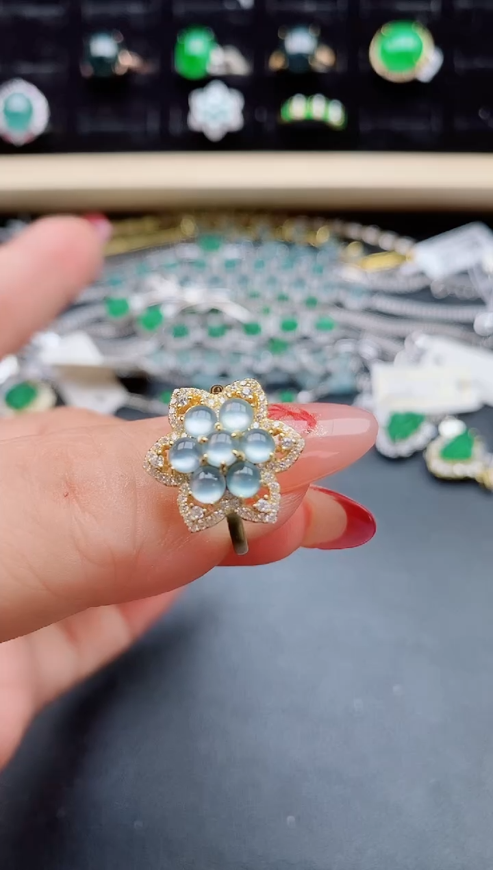 【闪购商品】翡翠戒指银S925镶嵌5080550