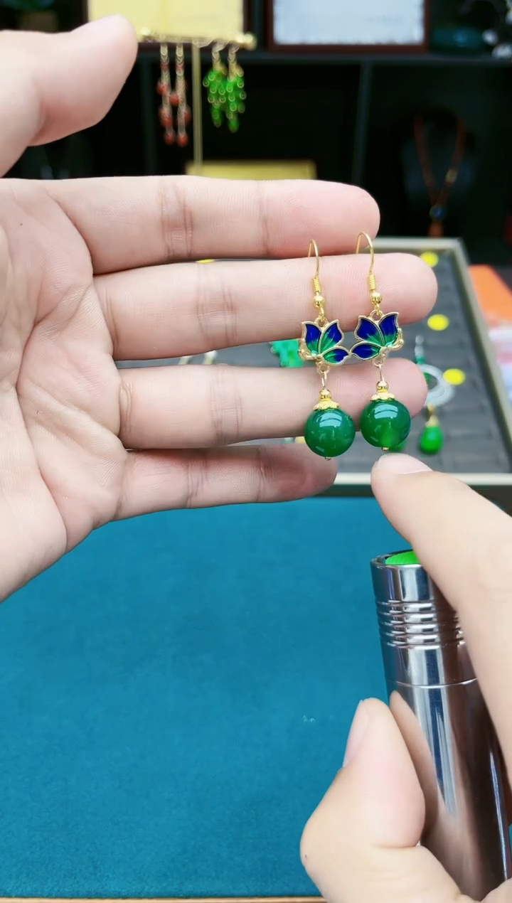 【闪购商品】玛瑙/玉髓耳钉银S925镶嵌3370000