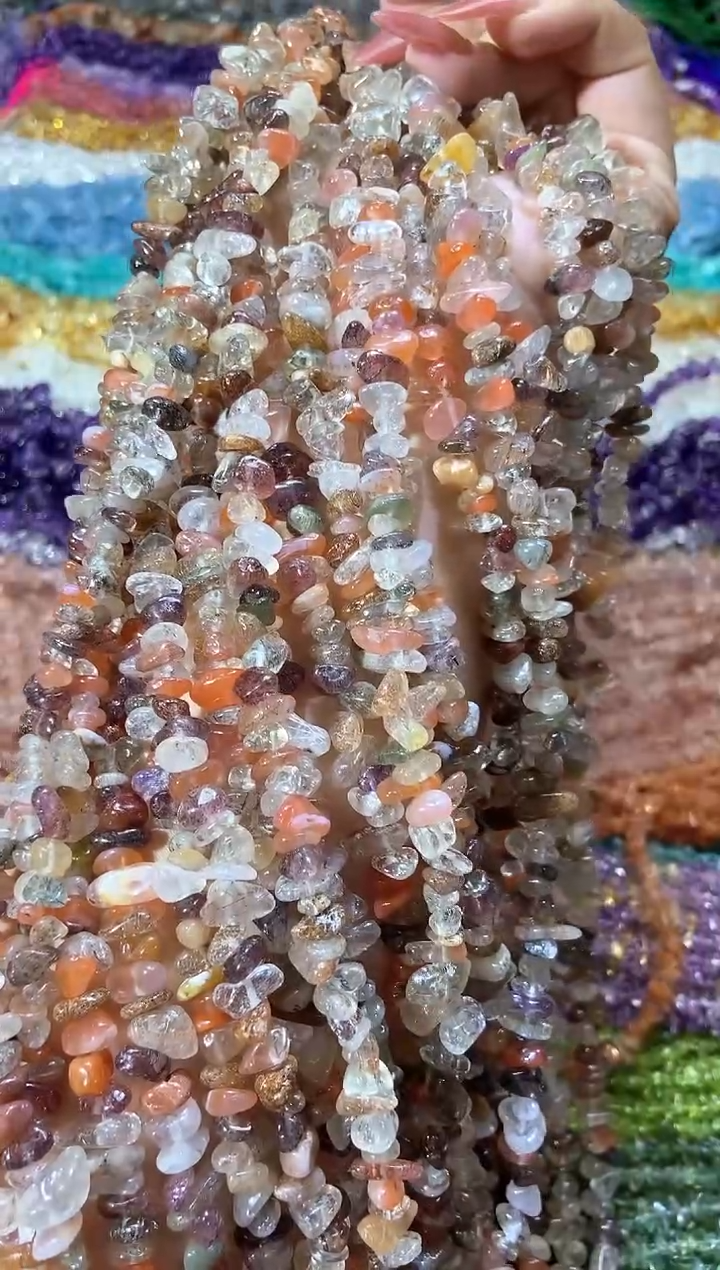 水晶珠宝半成品未镶嵌彩发晶