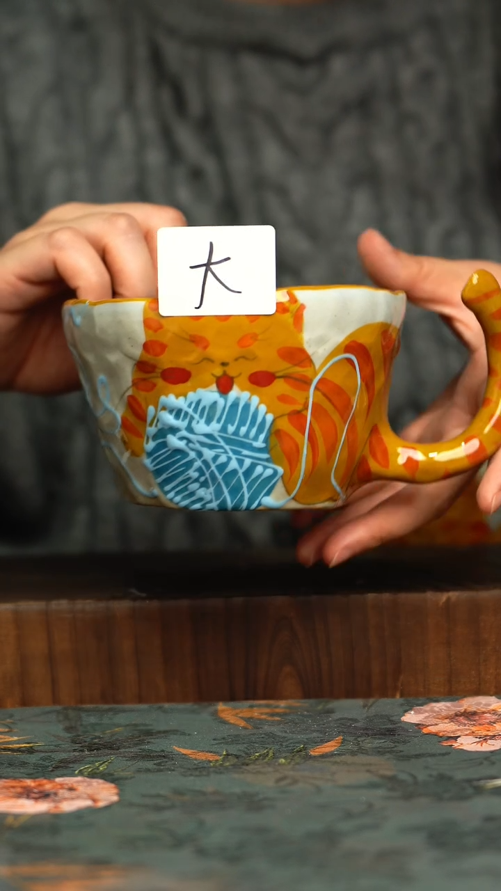 杯釉下彩手工手绘同款陶器