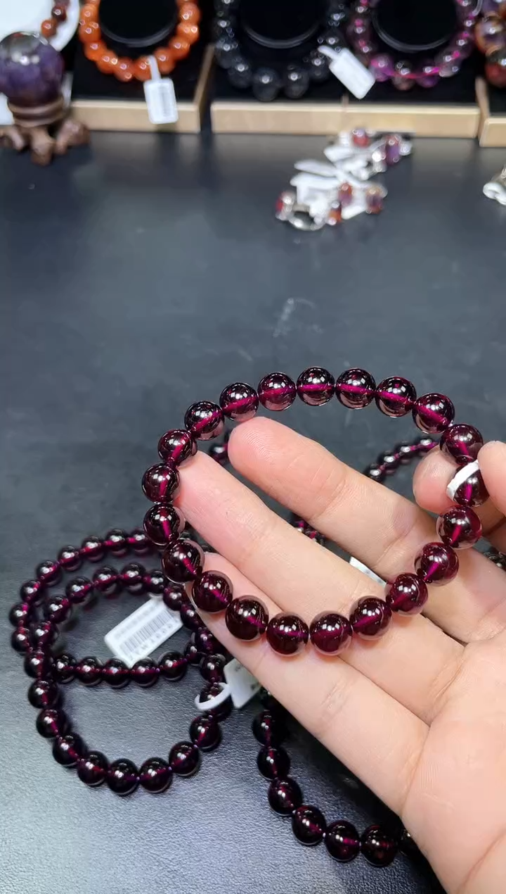 【闪购商品】石榴石（紫牙乌）手链未镶嵌紫牙乌单圈A9（多样性发其一）