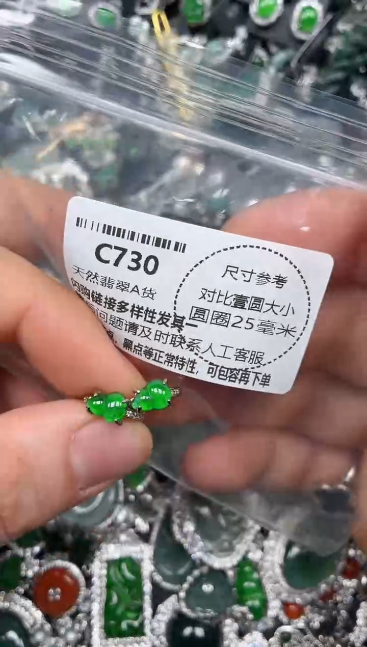 颈饰未镶嵌翡翠C730耳扣