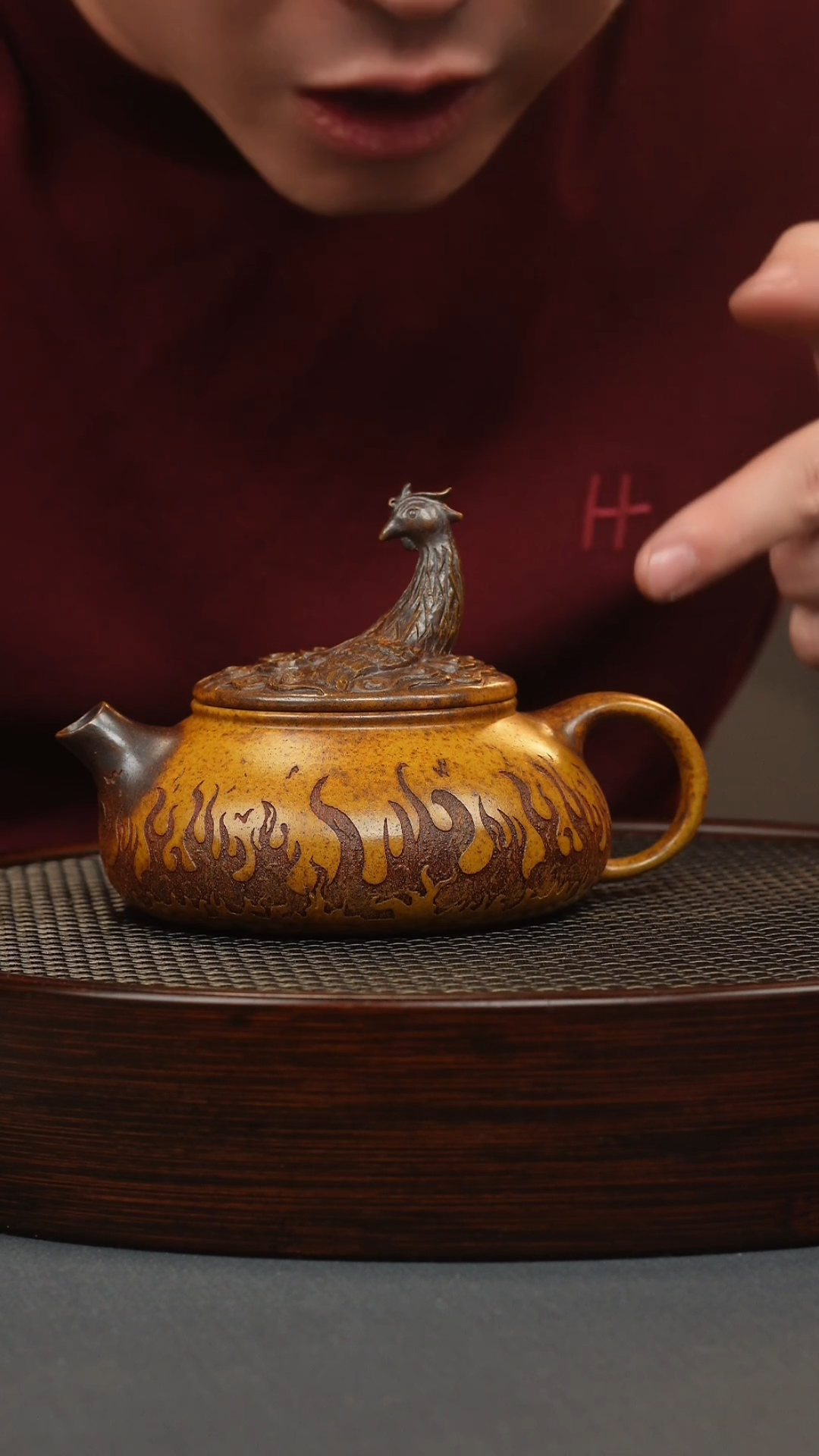 【闪购商品】紫砂茶壶龙骨金砂凤凰浴火重生