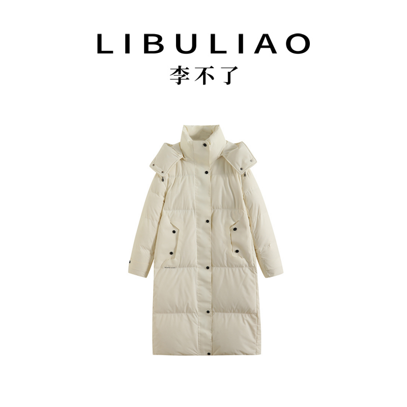 【李不了】休闲气质连帽中长羽绒服女保暖加厚时尚韩版外套MX026