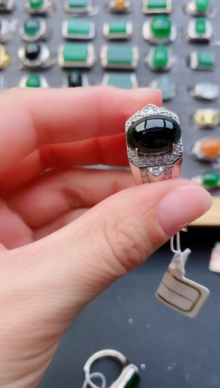【闪购商品】翡翠戒指银S925镶嵌312321