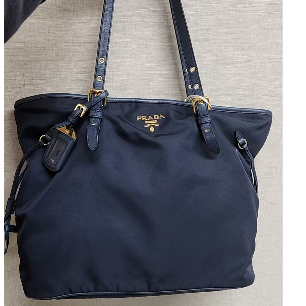 95新 Prada/普拉达 蓝色尼龙托特/云海优选/H03818