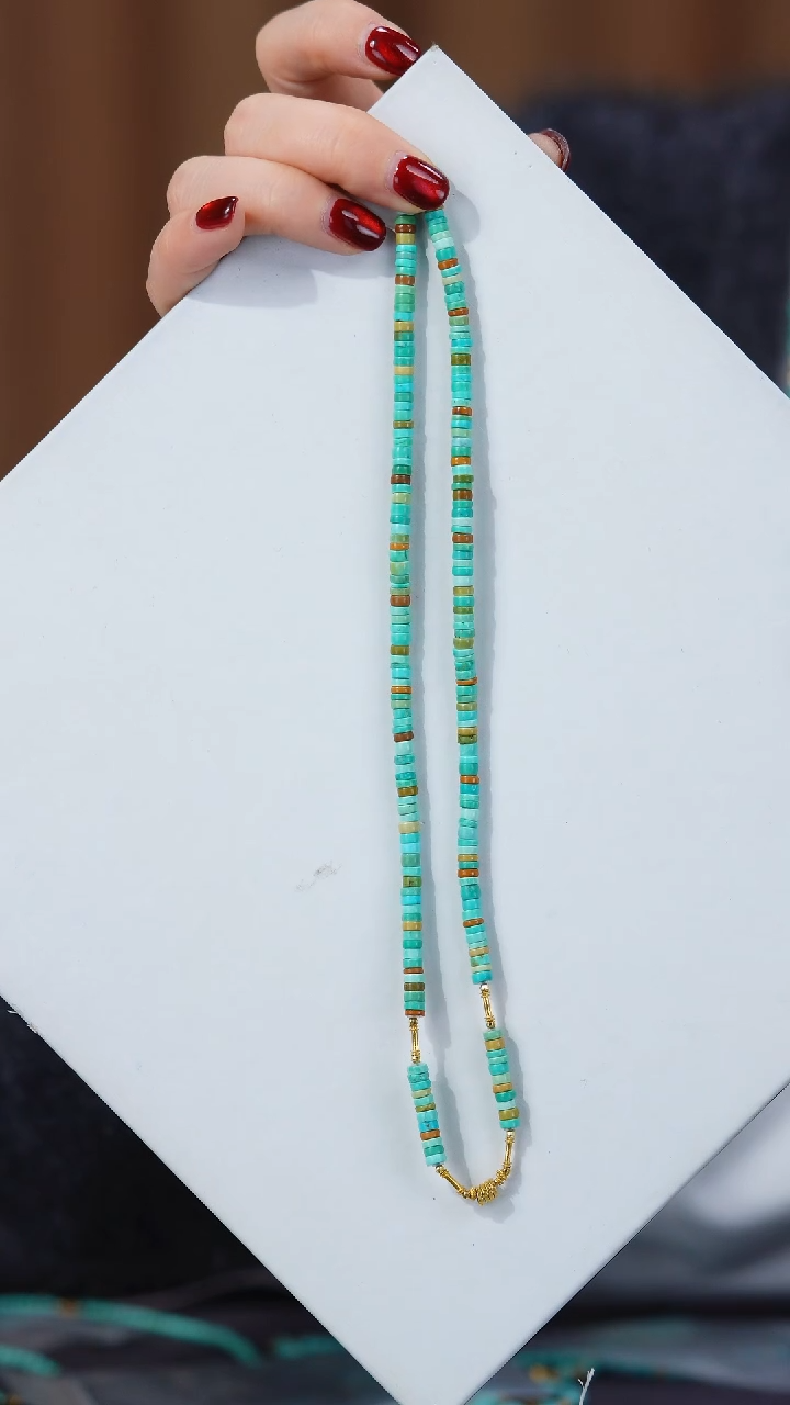 【闪购商品】绿松石项链18K金镶嵌1