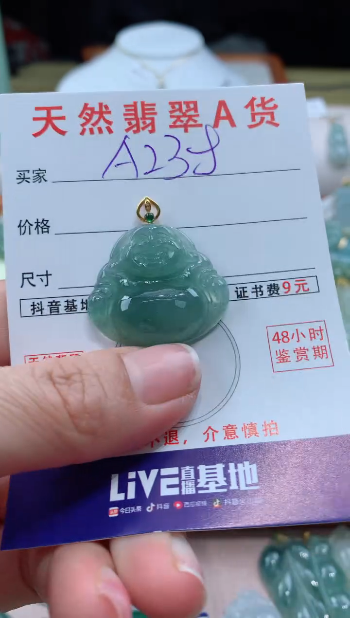 【闪购商品】翡翠颈饰18K金镶嵌天然缅甸a货翡翠