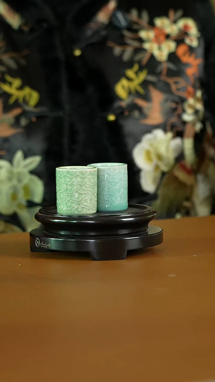 祥云双杯 扳指杯 吴利军手作