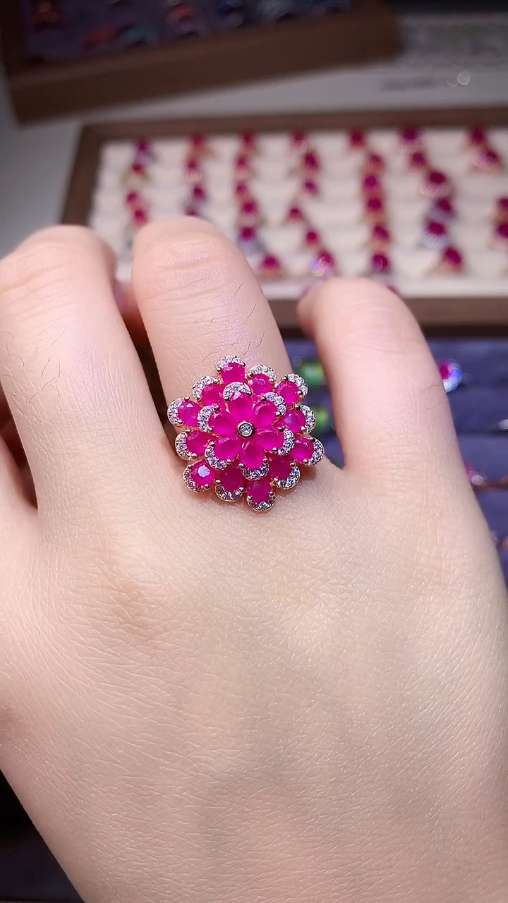 【闪购商品】红宝石戒指银S925镶嵌000