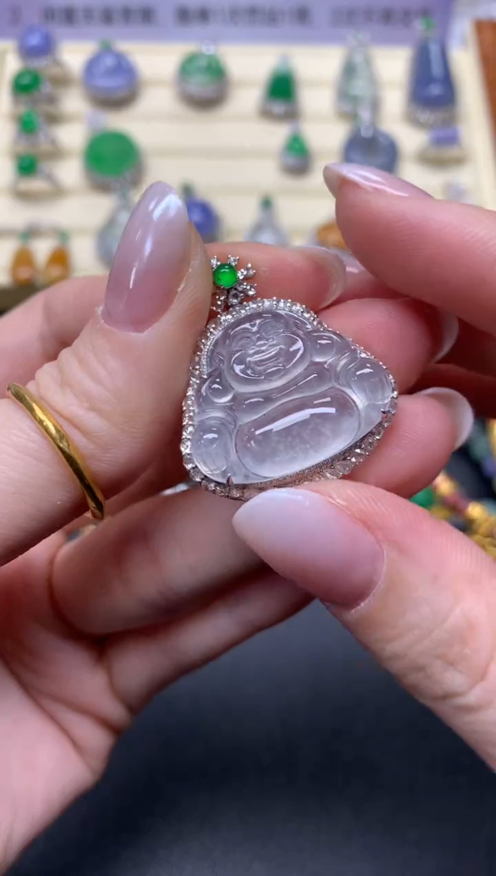 【闪购商品】翡翠吊坠(不含链)18K金镶嵌吊坠|16500+1650