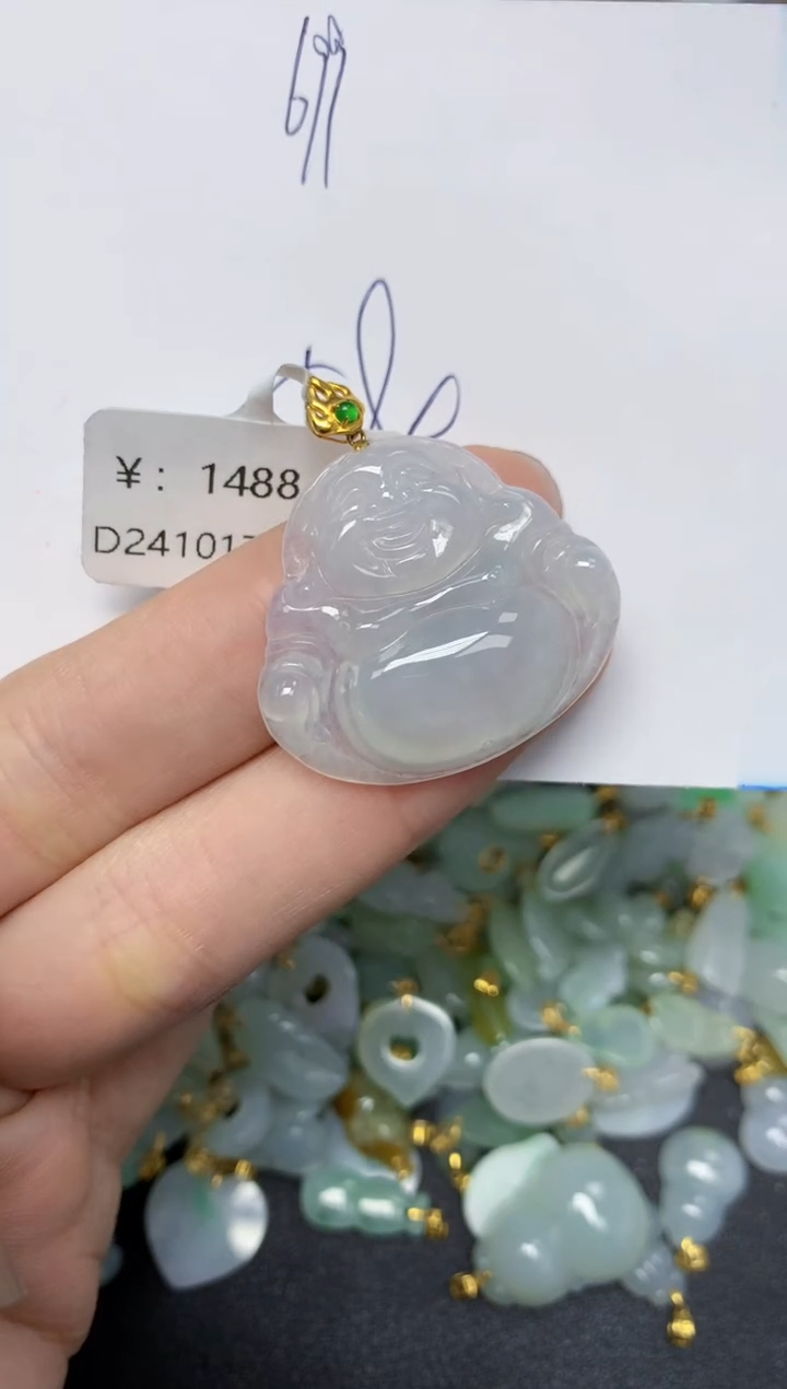 【闪购商品】翡翠颈饰18K金镶嵌 天然翡翠A货