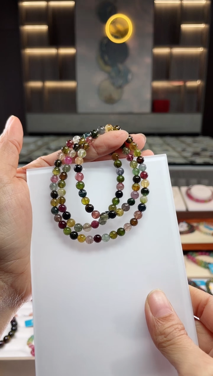 三圈手串未镶嵌碧玺（多样性发一条）Q