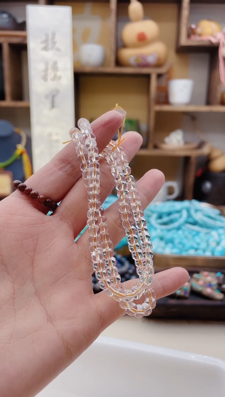 【闪购商品】水晶手链未镶嵌J199白水小肠单圈6