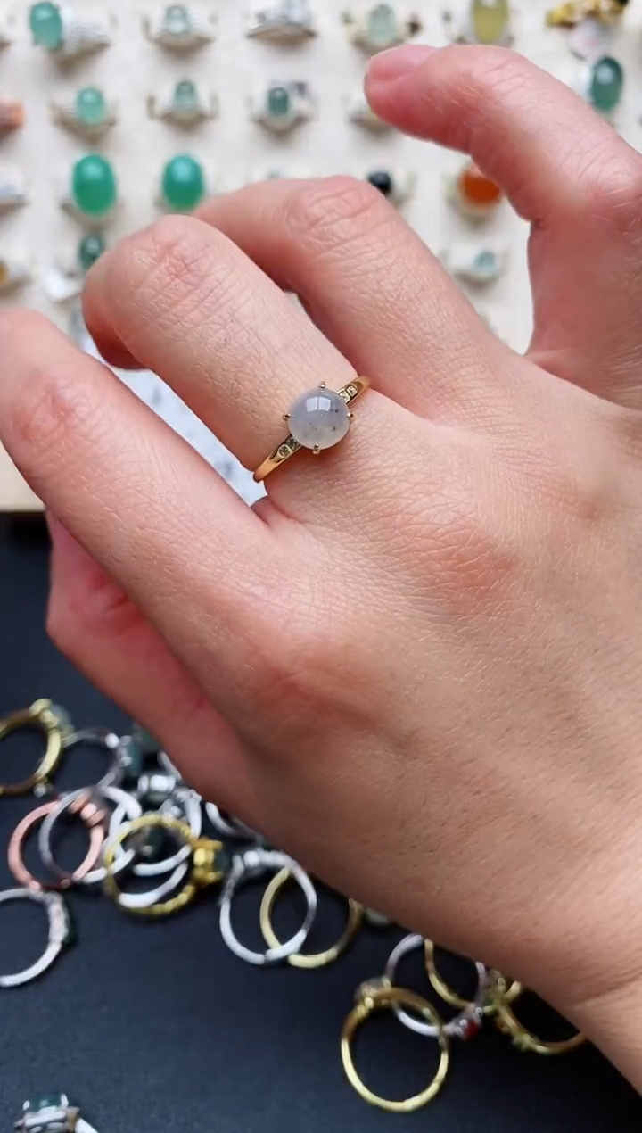 【闪购商品】翡翠戒指银S925镶嵌天然翡翠   1111   1+