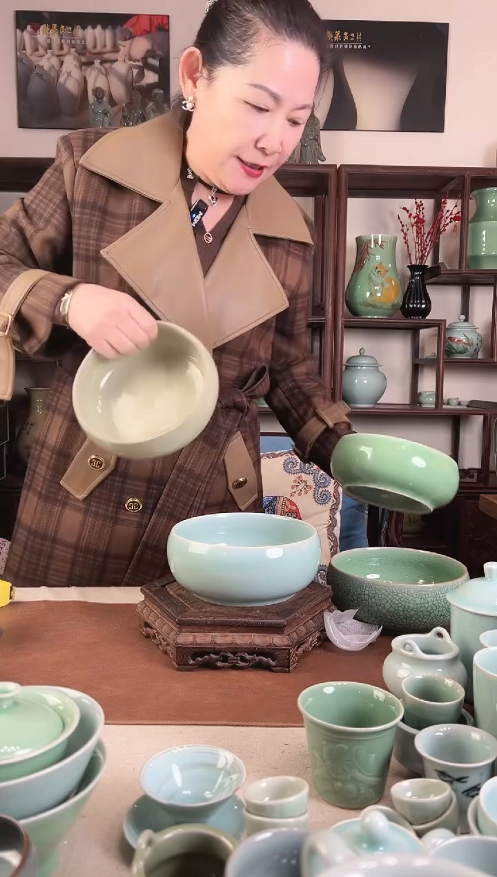 龙泉青瓷 粉青 水洗