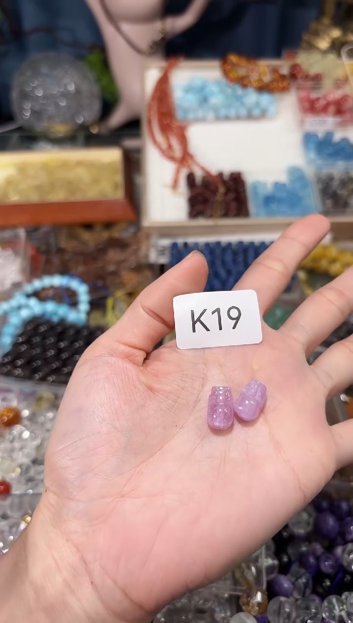 【闪购商品】水晶手串未镶嵌K19紫锂辉貔貅一个约卡8
