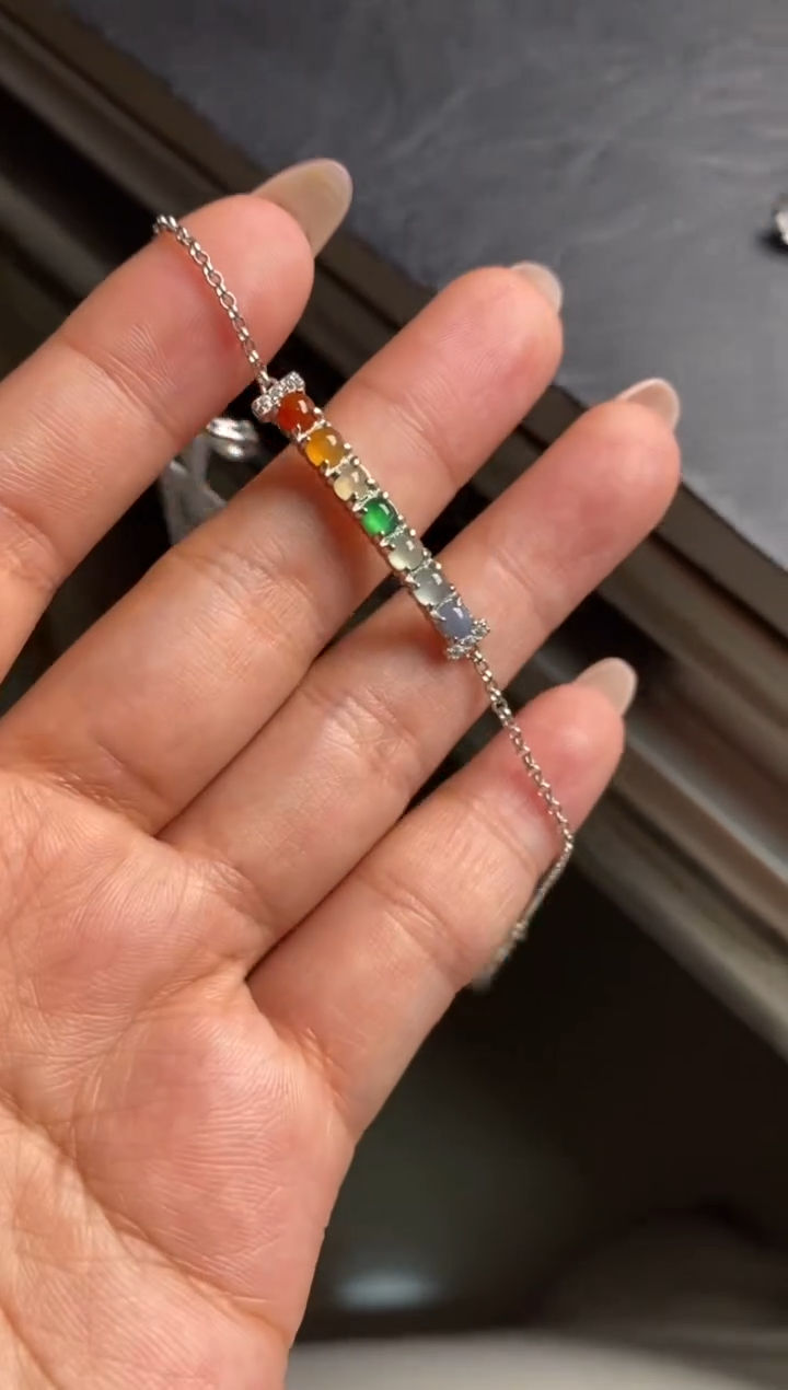 银S925镶嵌戒指翡翠天然A货翡翠