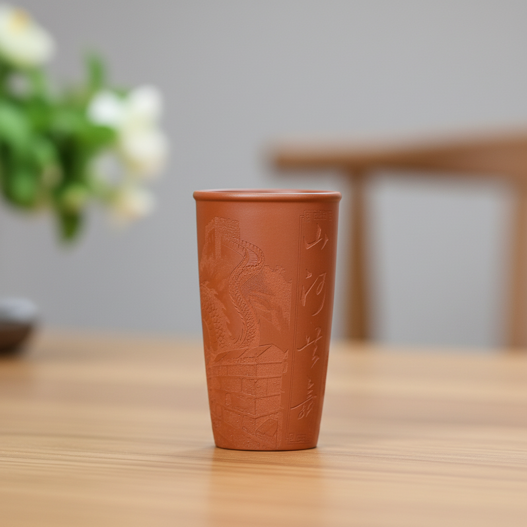 可乐杯 深砂红泥 宜兴紫砂杯 杯子                        