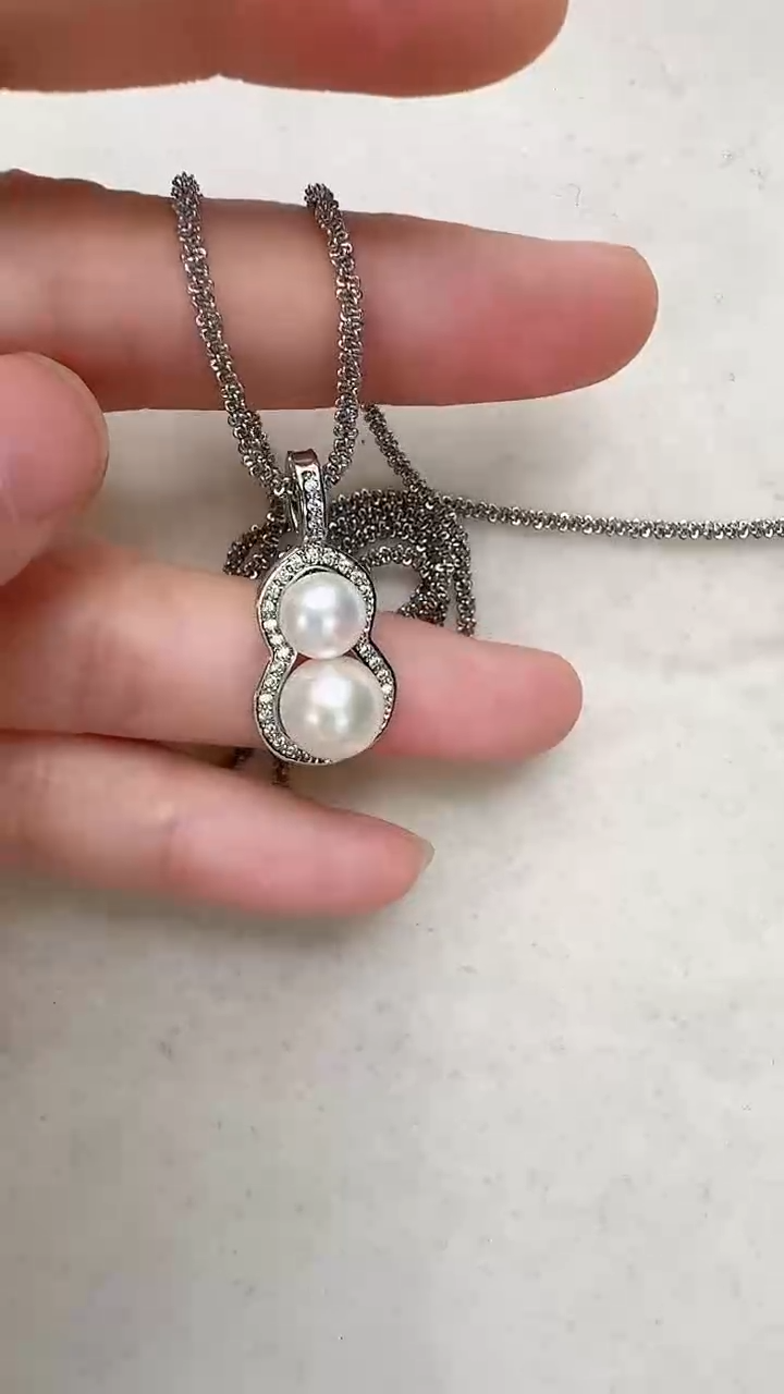 【闪购商品】淡水珍珠合金颈饰双珠葫芦