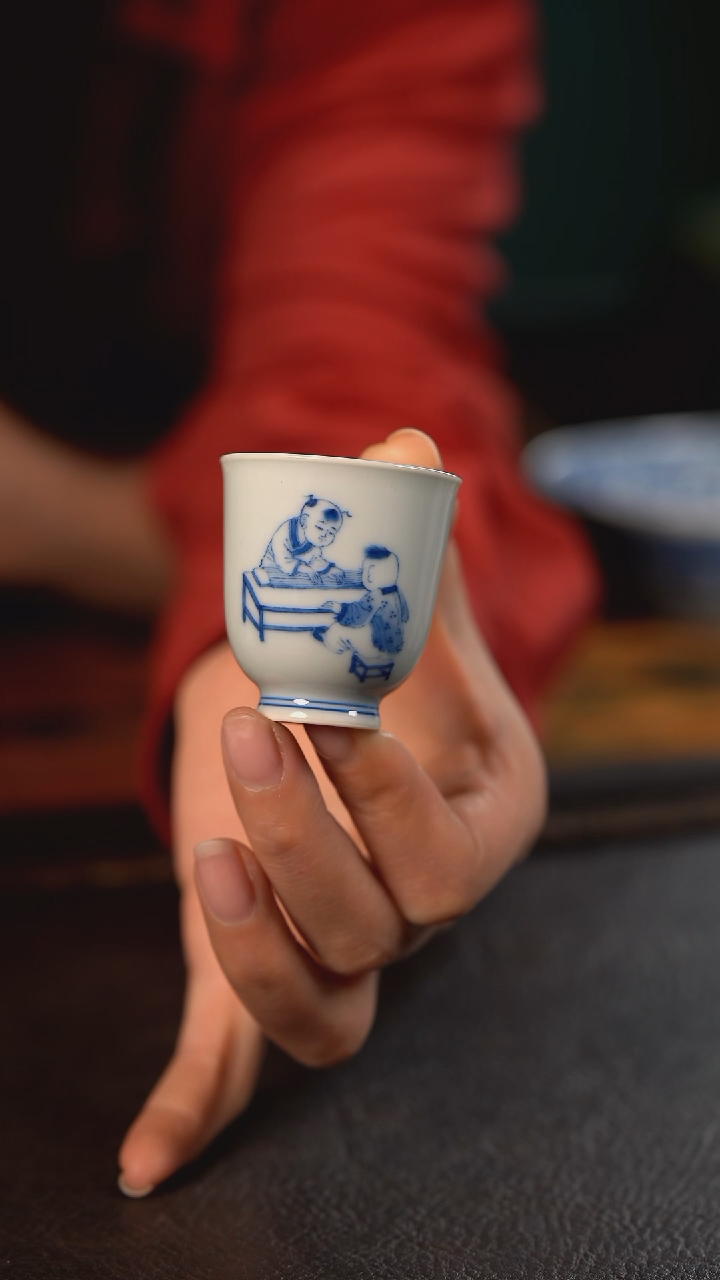 【闪购商品】杯聚澜堂童子抚琴小闻香杯