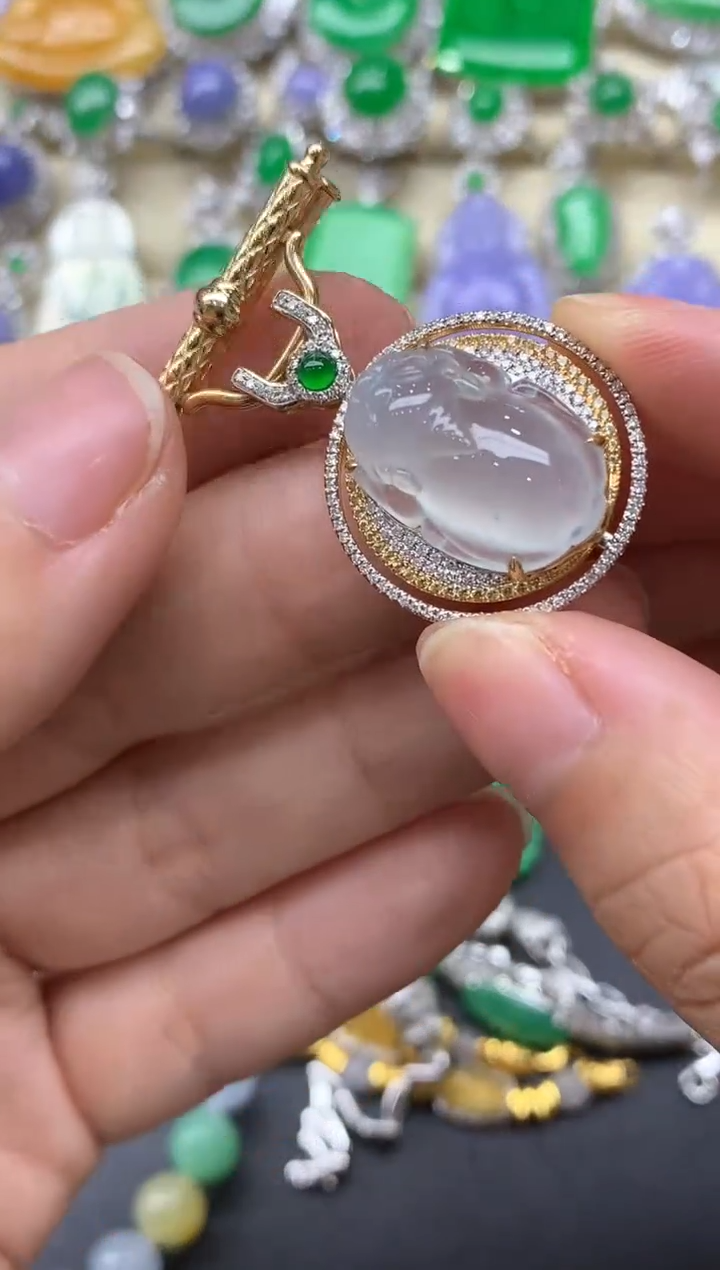 【闪购商品】翡翠颈饰18K金镶嵌679-中国好珍宝