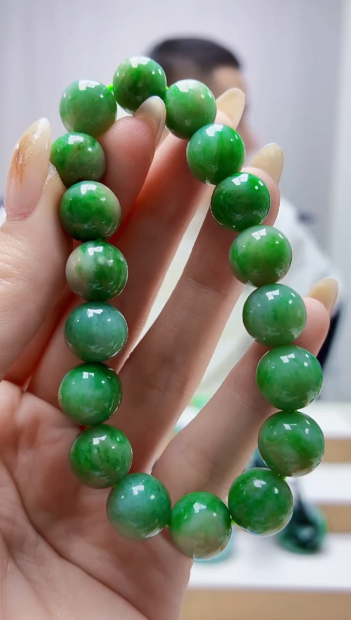 未镶嵌定制翡翠4898jw-毛货手串187