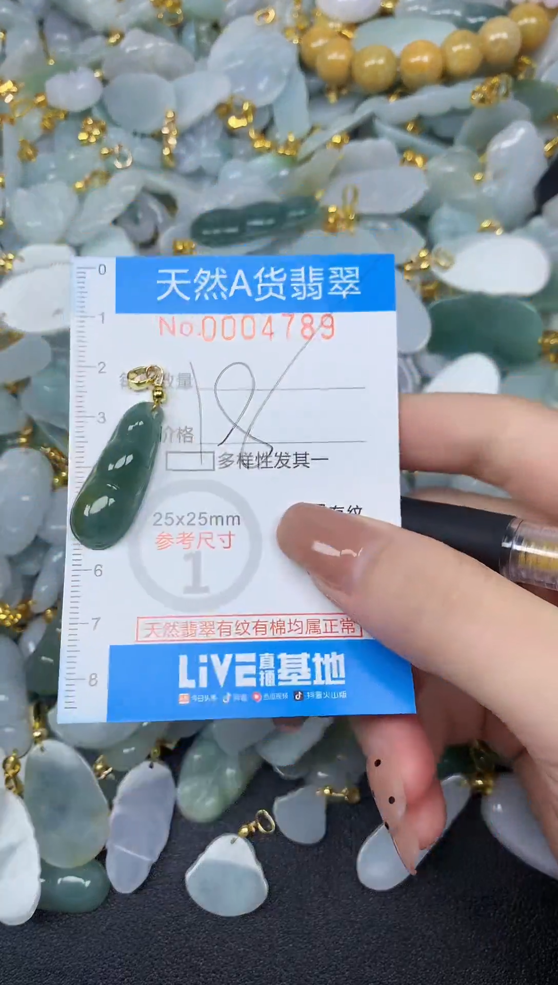 颈饰未镶嵌翡翠净货挂件-4789