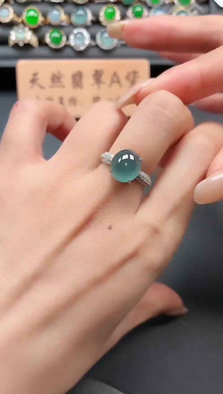 银S925镶嵌戒指翡翠1111